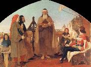 Ford Madox Brown Wycliffe Reading his translation of the Bible to John of Gaunt painting